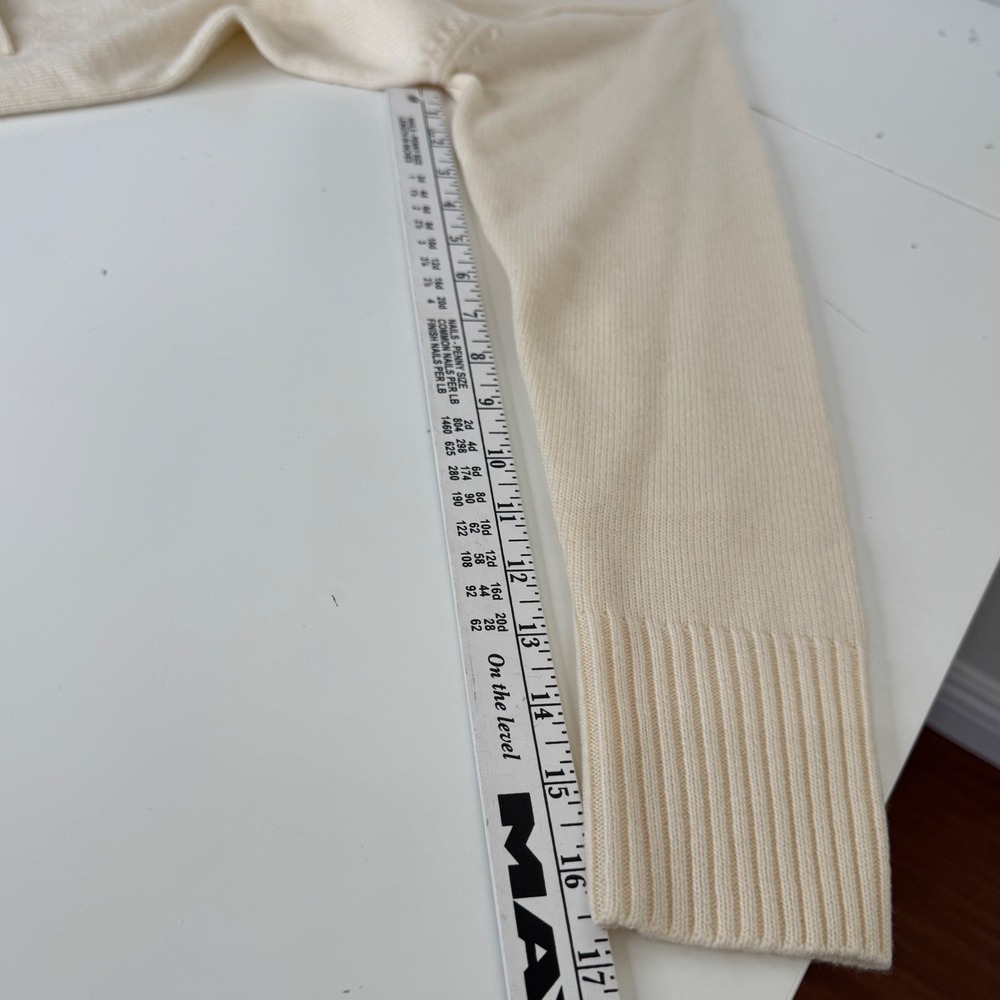 Classiques Entier Cream Sweater Merino‎ Wool V-Neck Long Cardigan XS - Picture 10 of 11